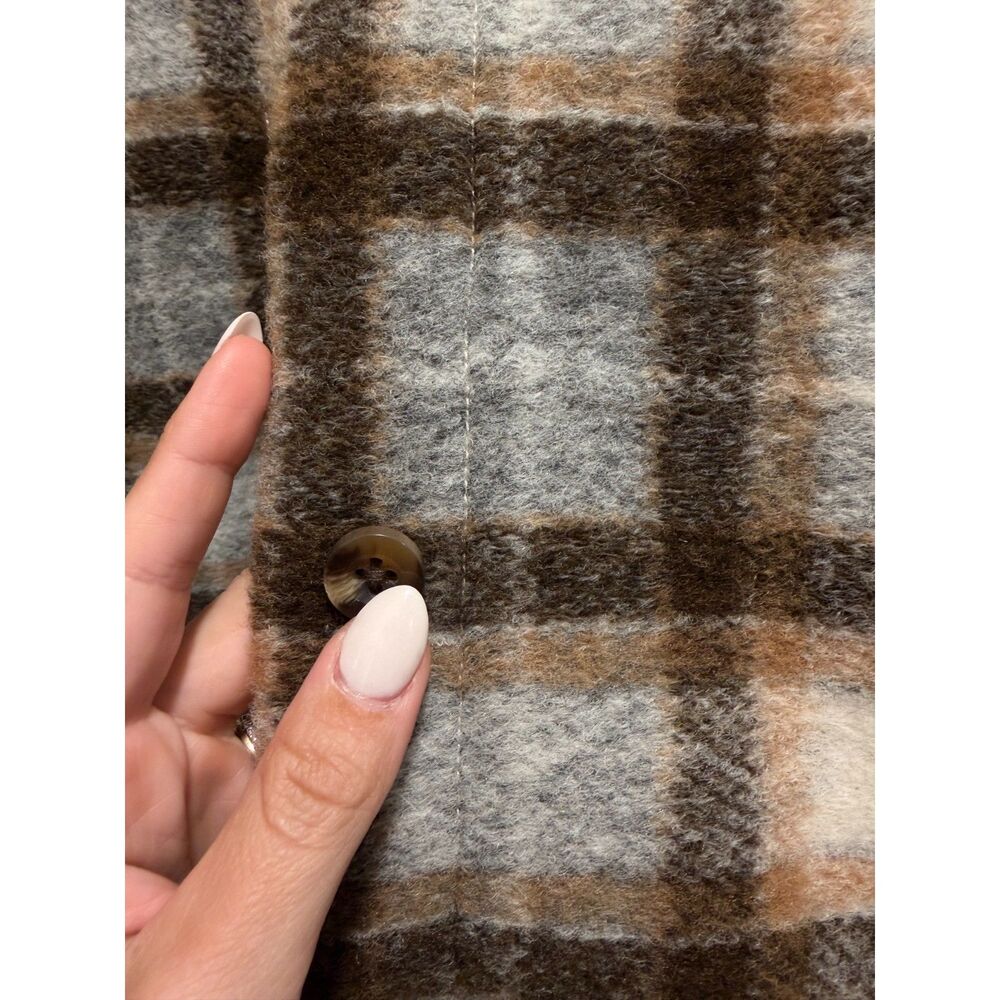 L.L.Bean Neutral Plaid Fleece Shirt Jacket / Shacket – Size M - Picture 5 of 6